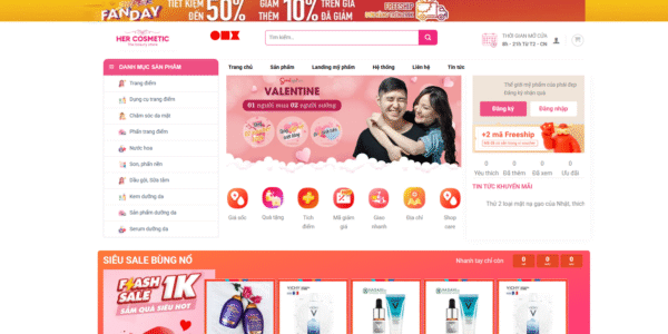 website bán hàng mỹ phẩm 12