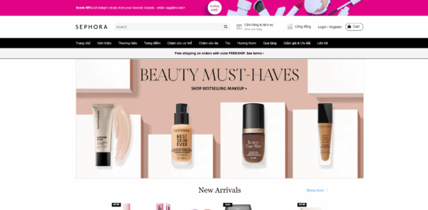 Website bán hàng mỹ phẩm 18