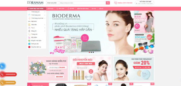 website bán hàng thời trang mỹ phẩm 6