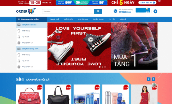 Website bán hàng thời trang mỹ phẩm 30
