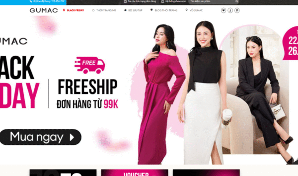 website bán hàng thời trang gumac 11