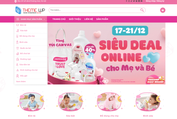 website bán hàng thời trang mẹ và bé 4