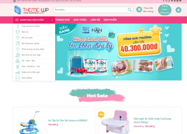 website bán hàng thời trang mẹ và bé 5